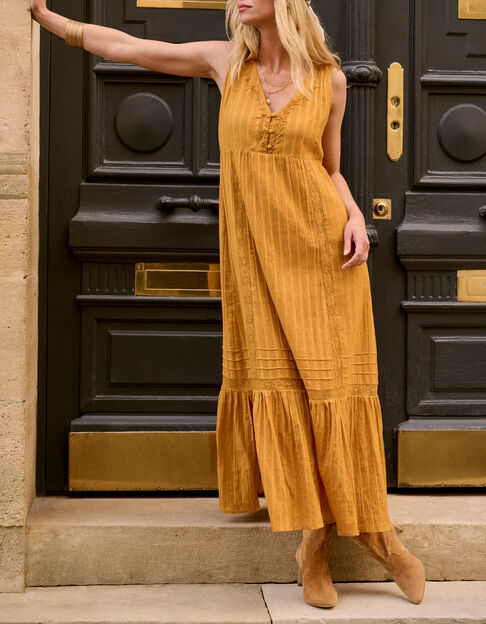 REACH - Robe longue épices à rayures lurex - One Step