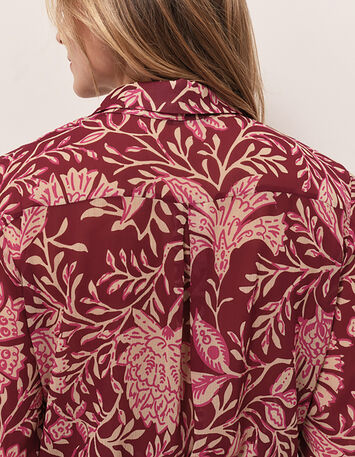 COLBIE - Chemise op&eacute;ra &agrave; imprim&eacute; feuillage baroque-3