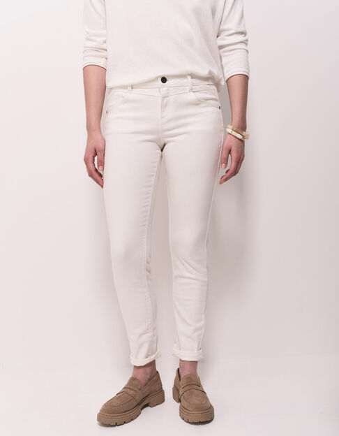 LE INDI - Jean slim écru push up 7/8ème en denim waterless - One Step