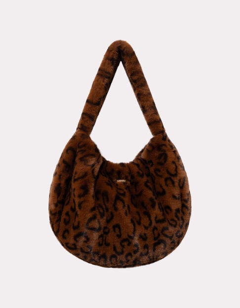 AMYAS - Sac à main camel motif léopard - One Step
