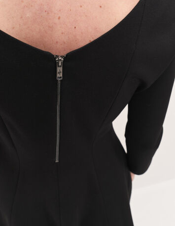 RYM  - Robe noire forme patineuse maille Milano-2