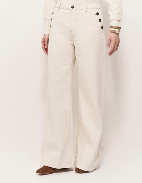 LE HAILEY - Jean flare ivoire waterless - One Step