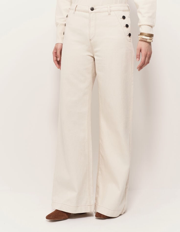 LE HAILEY - Jean flare ivoire waterless-2 LE HAILEY - Jean flare ivoire waterless-2