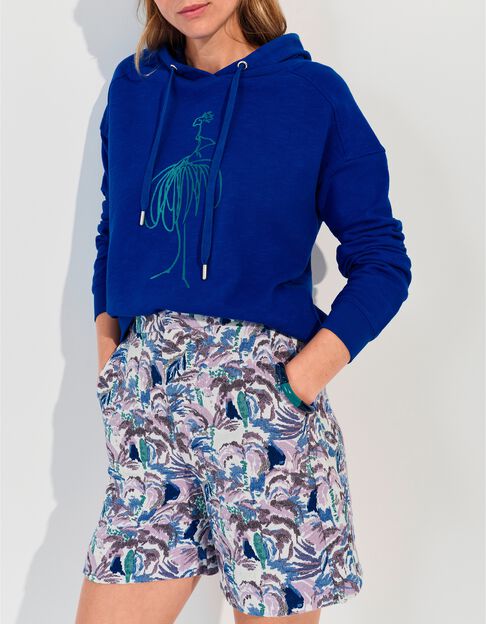 MANORI - Sweat bleu coton bio visuel danseuse vert  - One Step