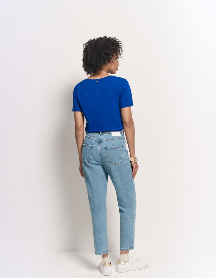 MADIAN - T-shirt bleu coton bio danseuse velours-3
