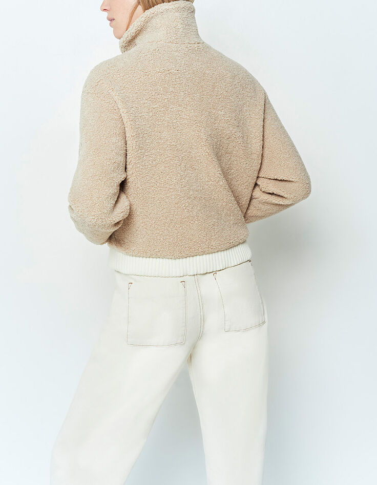 LE JOAN - Jean droit écru 7/8ème à taille haute-2