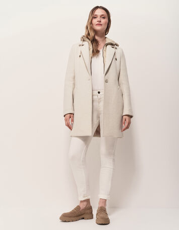 DIAMOND - Manteau beige avec parementure amovible-5