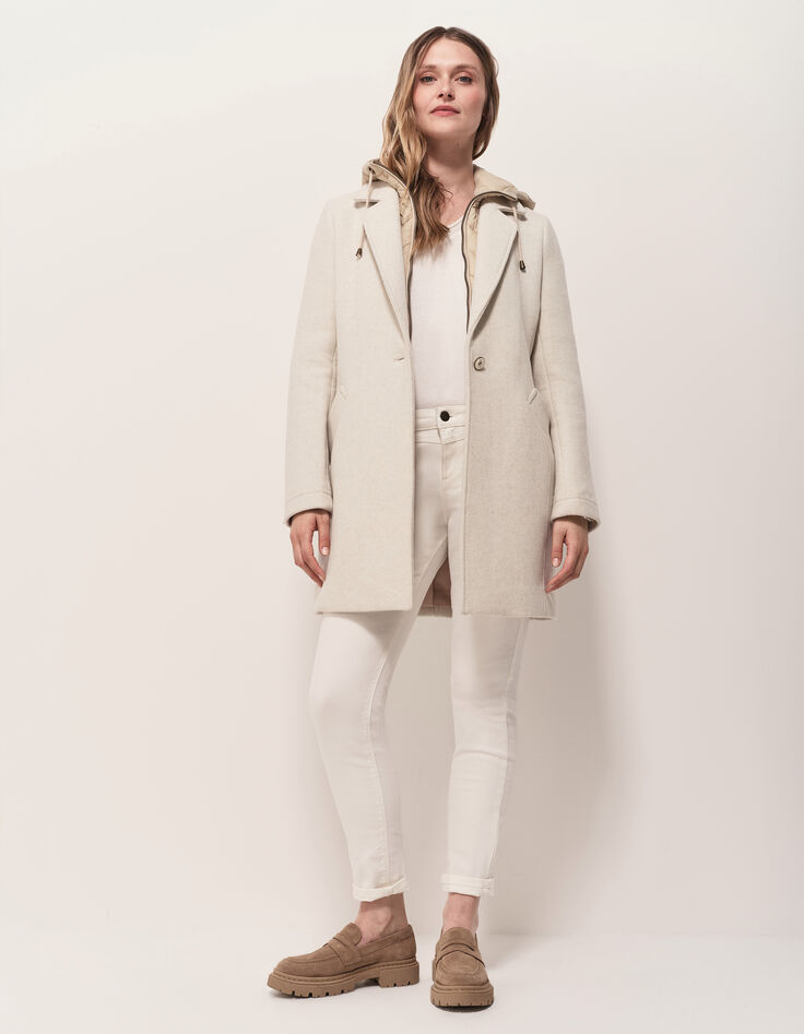 DIAMOND - Manteau beige avec parementure amovible-5 DIAMOND - Manteau beige avec parementure amovible-5