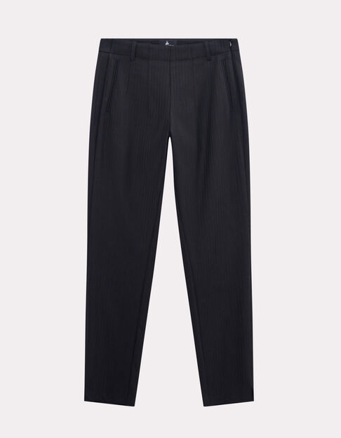 PETUNIA - Pantalon cigarette noir motif rayures - One Step