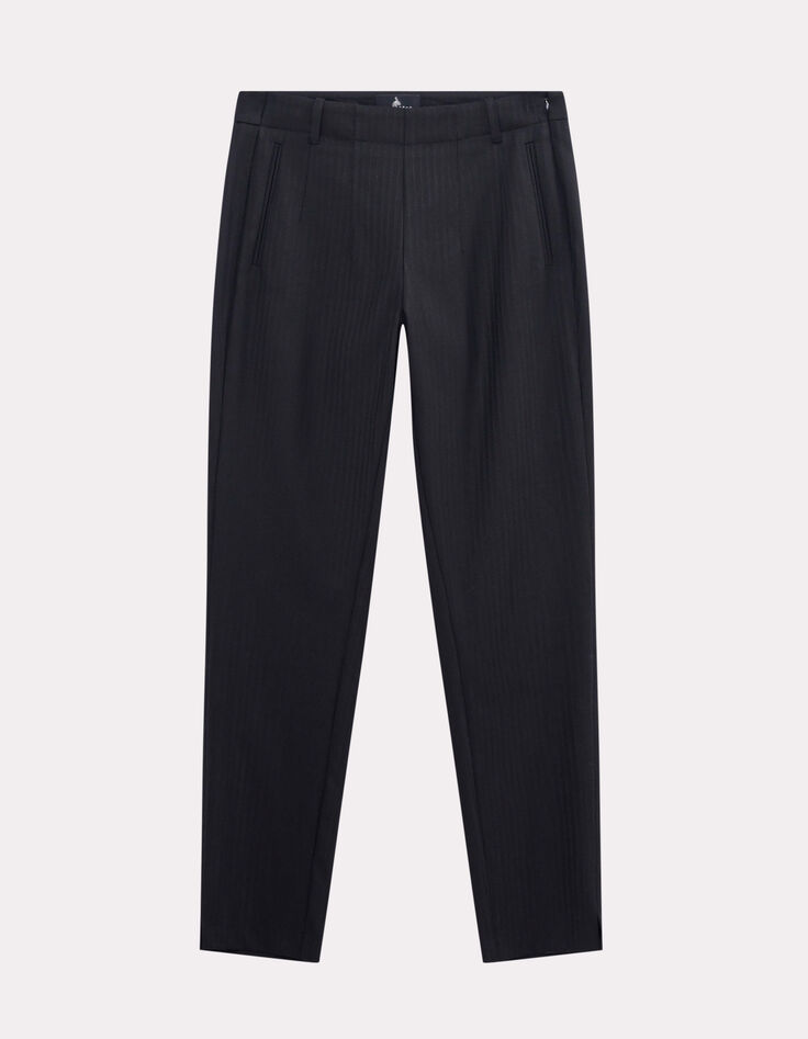 PETUNIA - Pantalon cigarette noir motif rayures-3 PETUNIA - Pantalon cigarette noir motif rayures-3