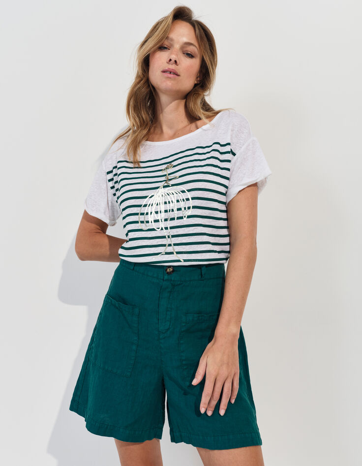 PAULISTA - Short vert lin certifié surteint -2