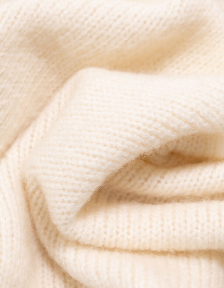 ANDRAS - Poncho écru tricot col montant-7 ANDRAS - Poncho écru tricot col montant-7