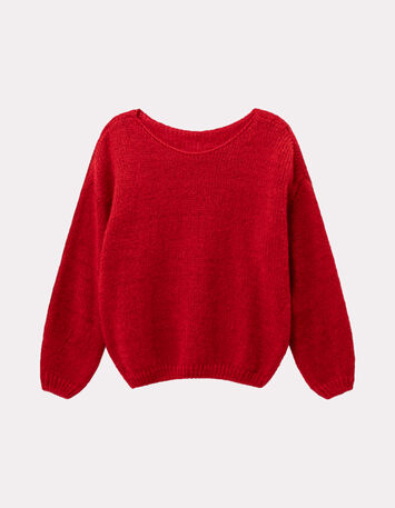 TIARA - Pull rouge tricot-6