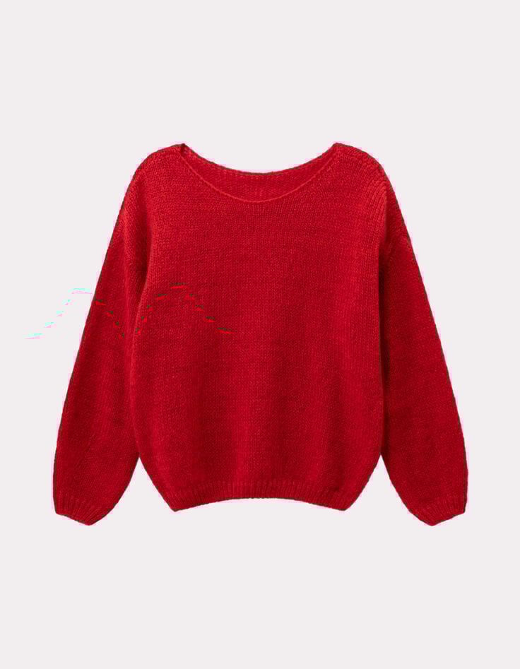 TIARA - Pull rouge tricot-6 TIARA - Pull rouge tricot-6