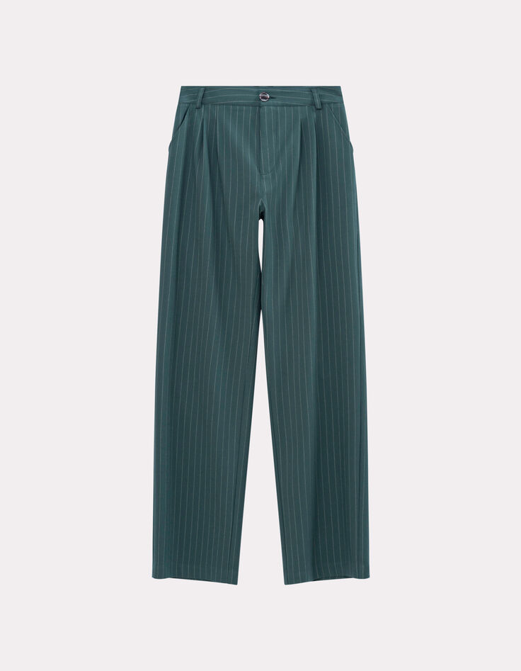 PALMA - Pantalon de costume vert motif rayures tennis-6