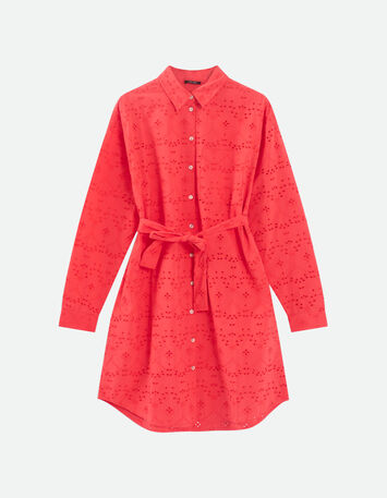 ROMEA - Robe chemise hibiscus en broderie anglaise-3