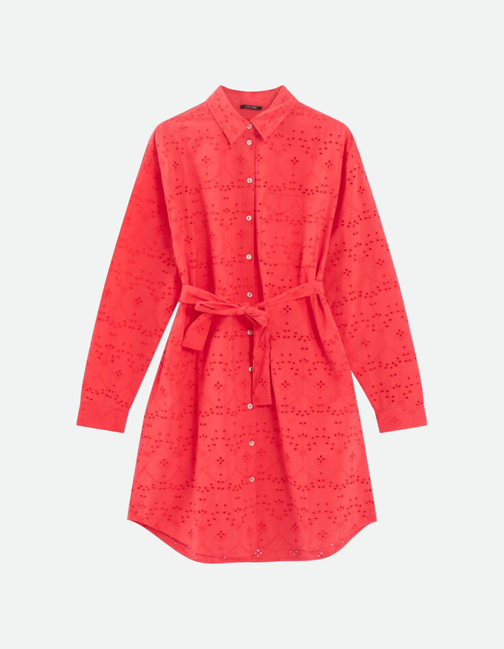 ROMEA - Robe chemise hibiscus en broderie anglaise-3