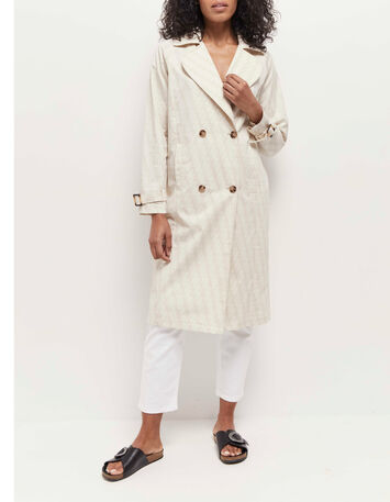 DITTI - Trench beige imprimé monogramme OS-1