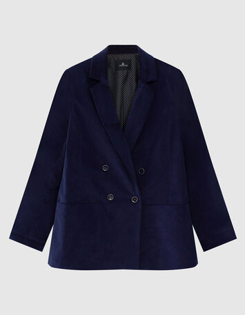 VERONA - Veste de costume bleu indigo en velours-6