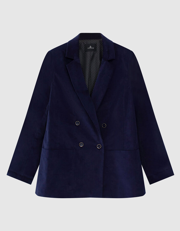 VERONA - Veste de costume bleu indigo en velours-6