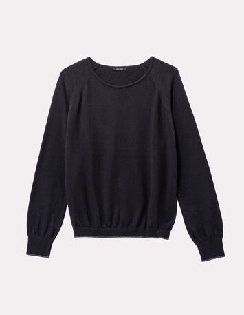 TOWN - Pull noir tricot jacquard danseuse dos-5