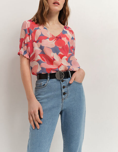 CABALA - Top hibiscus &agrave; imprim&eacute; maxi cam&eacute;lia - One Step