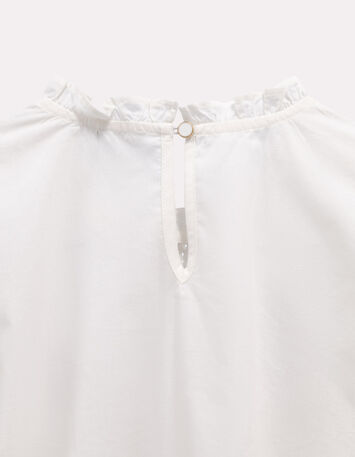 CASALTA - Blouse manches longues blanche détails dentelle-4