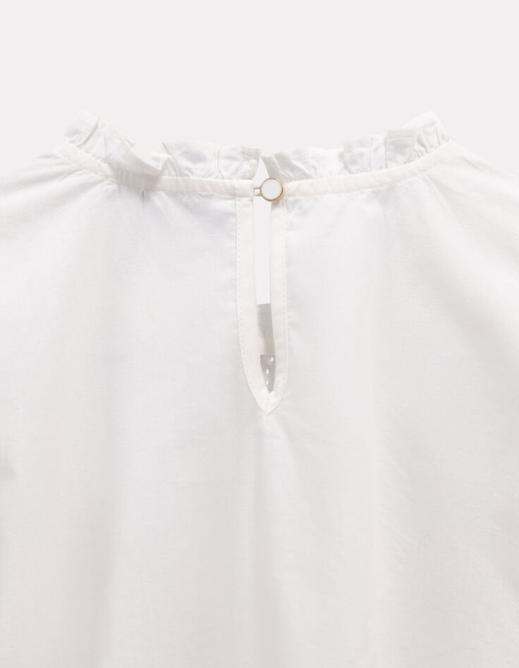 CASALTA - Blouse manches longues blanche détails dentelle-4