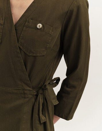 REILLY - Robe portefeuille kaki toile coton Lyocell®-2