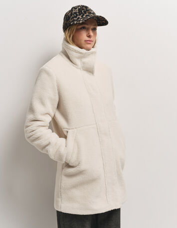 DIANE - Manteau blanc lainage fantaisie bouclette-2 DIANE - Manteau blanc lainage fantaisie bouclette-2