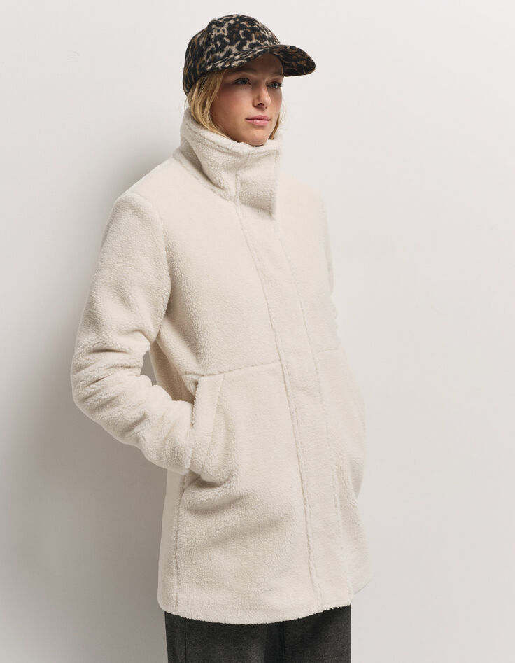 DIANE - Manteau blanc lainage fantaisie bouclette-2 DIANE - Manteau blanc lainage fantaisie bouclette-2
