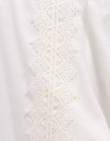CASALTA - Blouse manches longues blanche détails dentelle-5