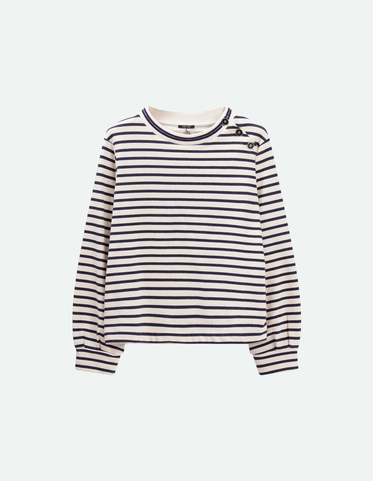MELKER - Sweat marini&egrave;re &eacute;cru ray&eacute; marine-5