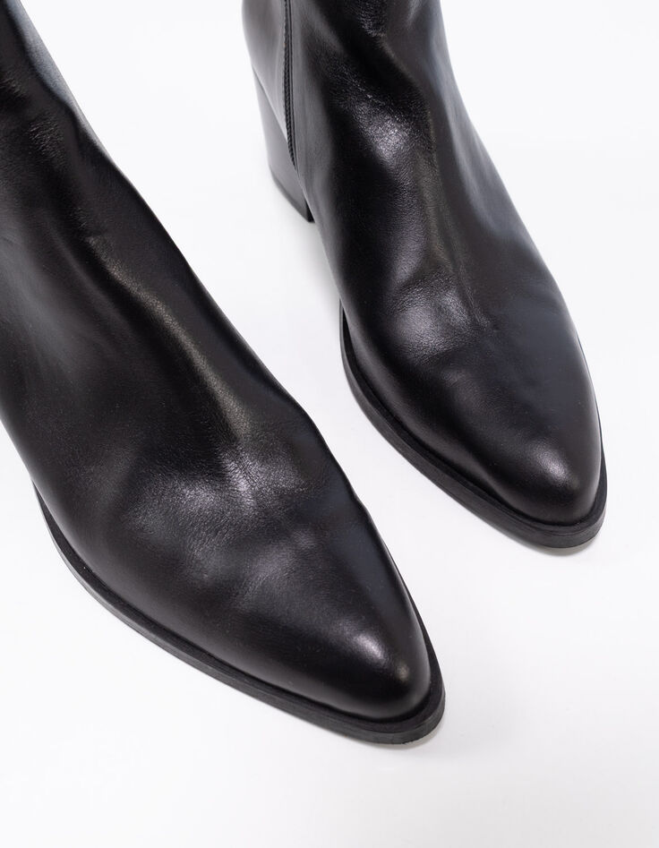 O.JOLY - Boots noirs cuir glacé bouts pointus-3