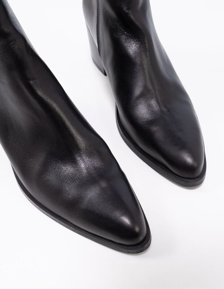 O.JOLY - Boots noirs cuir glacé bouts pointus-3 O.JOLY - Boots noirs cuir glacé bouts pointus-3