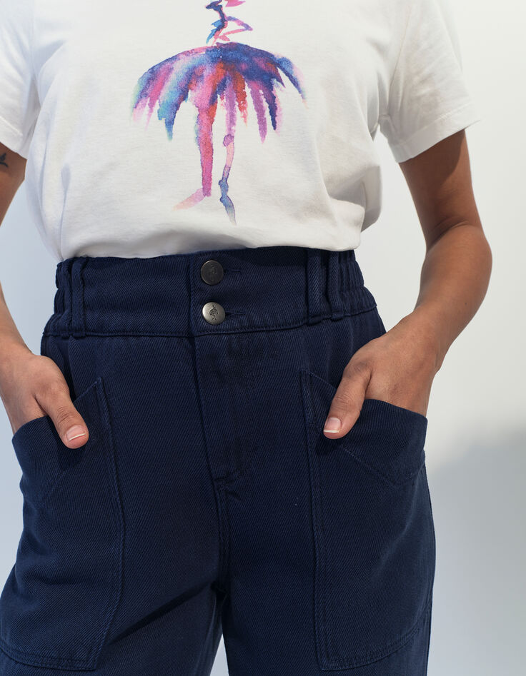 LE CALY - Jean battle bleu Lyocell&reg; 7/8&egrave;me -4