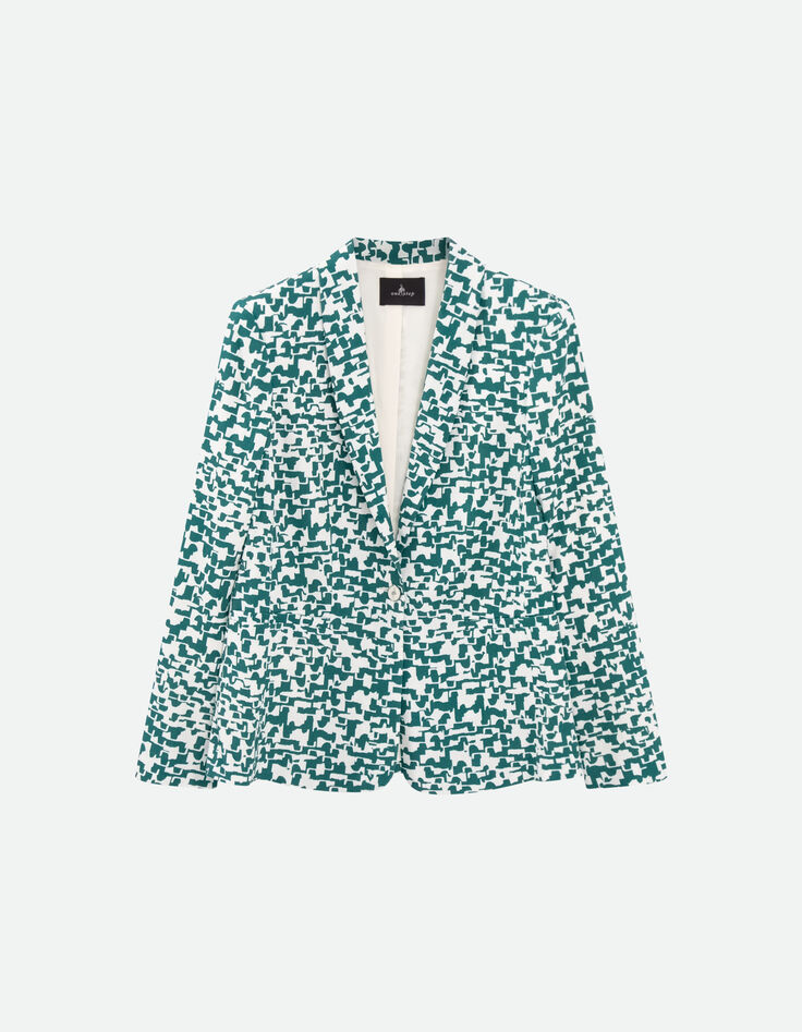 VINNY - Veste de costume écrue à imprimé écorce urbaine-5