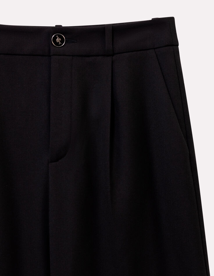 PIXI - Pantalon droit noir plis marqués-7