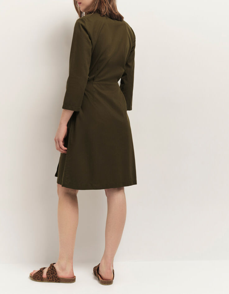 REILLY - Robe portefeuille kaki toile coton Lyocell®-3
