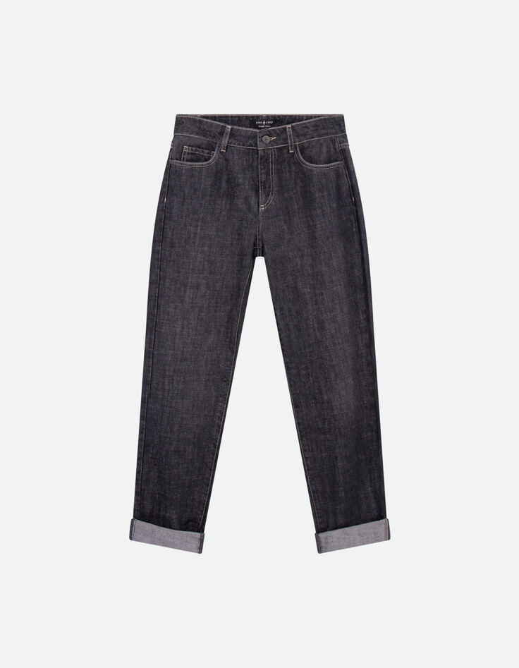 LE CARLA - Jean droit gris coton bio waterless-5