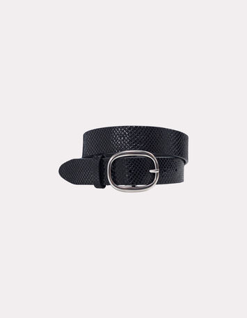 ALCAZAR - Ceinture noire cuir certifié effet python-1