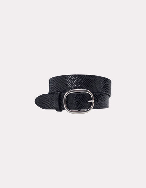 ALCAZAR - Ceinture noire cuir certifié effet python - One Step
