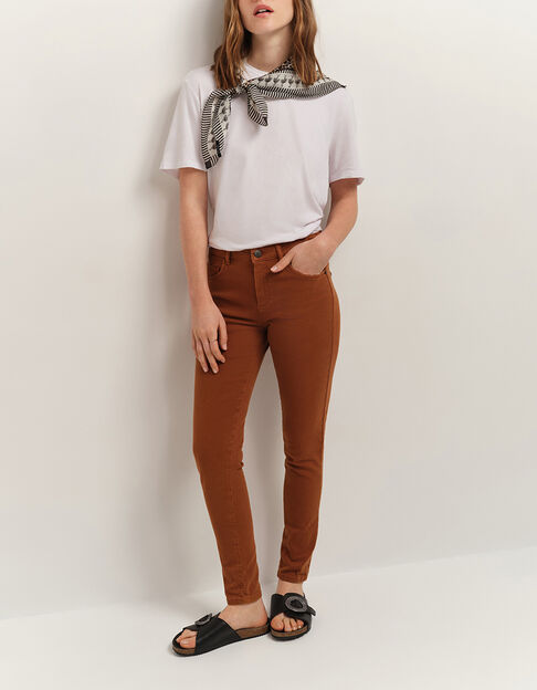 LE MONICA - Jean slim caramel 7/8ème en denim waterless - One Step