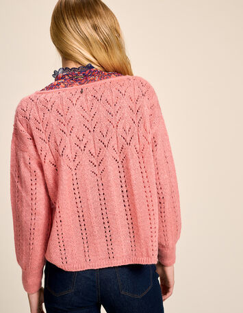TRENT - Pull melba en tricot ajouré fantaisie-3