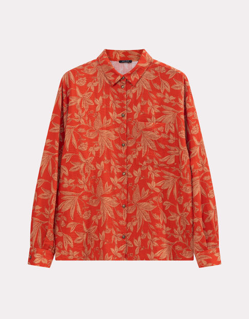 CHERRY - Chemise orange imprimé jungle flash - One Step
