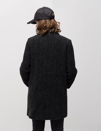 DREDA - Manteau gris drap de laine fantaisie-3