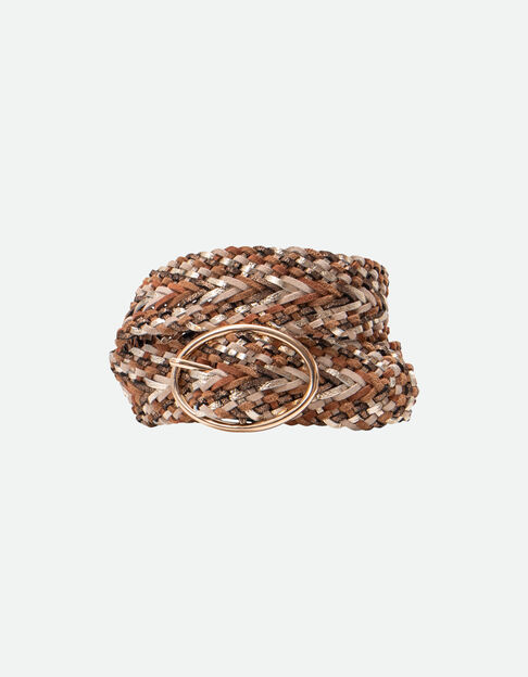 AYMIA - Ceinture dorée mix cuirs tressés certifiés  - One Step