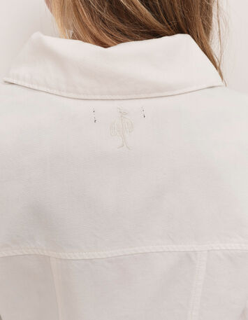 DESIGN - Veste en jean ivoire-5