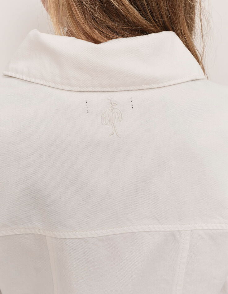 DESIGN - Veste en jean ivoire-5