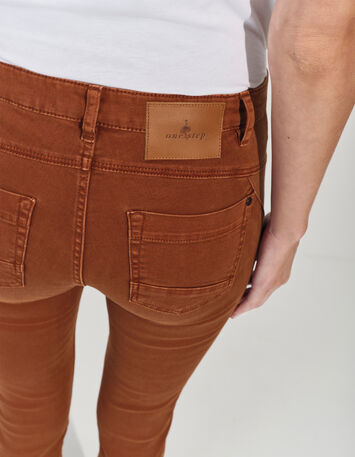 LE INDI - Jean slim marron effet push up 7/8ème -5